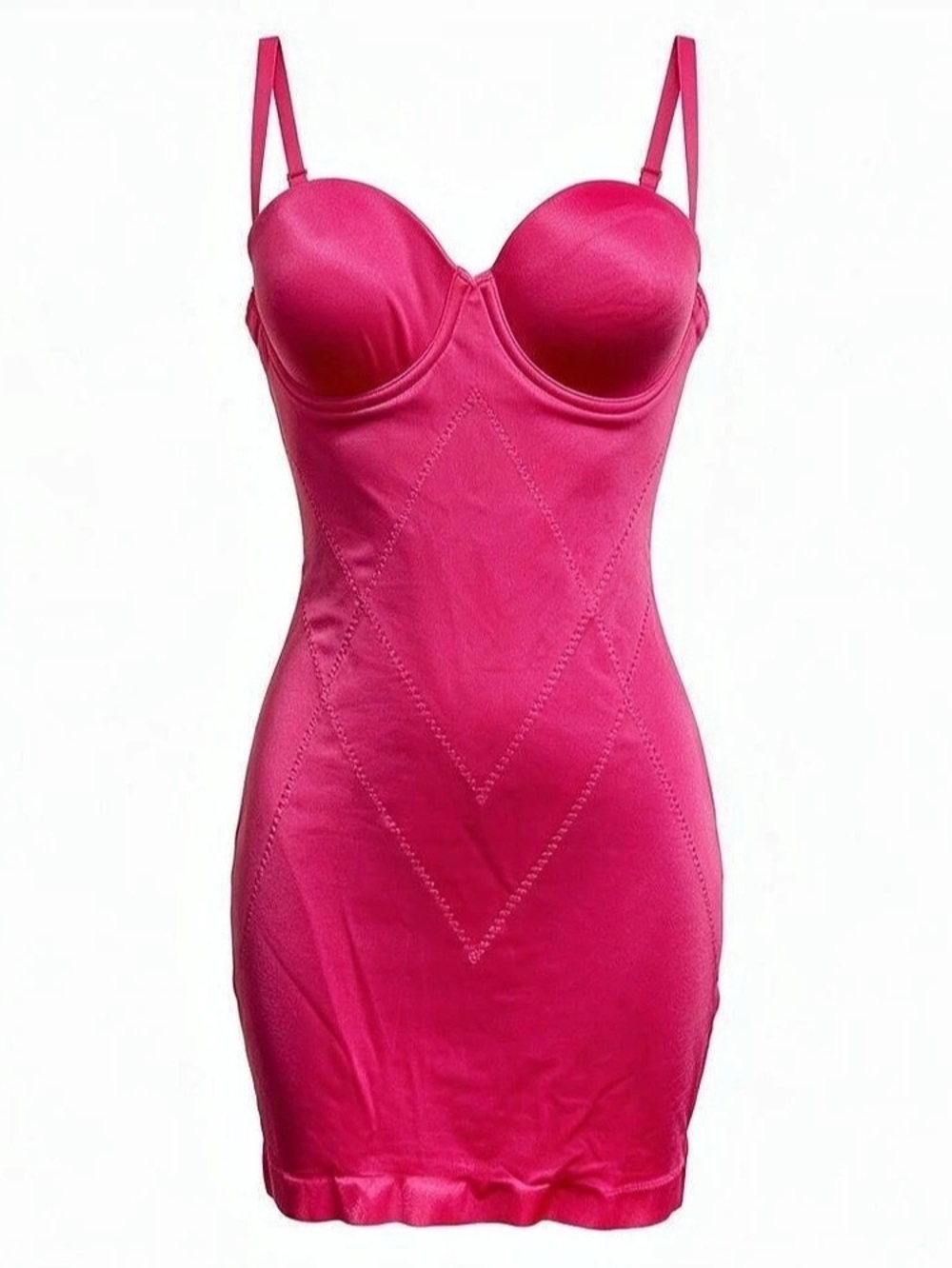 Victorias Secret Power Figure Shaping Slip Pink Underwire Bodycon Dress 36D